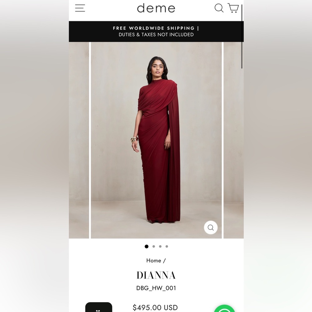 Dianna gown in burgundy